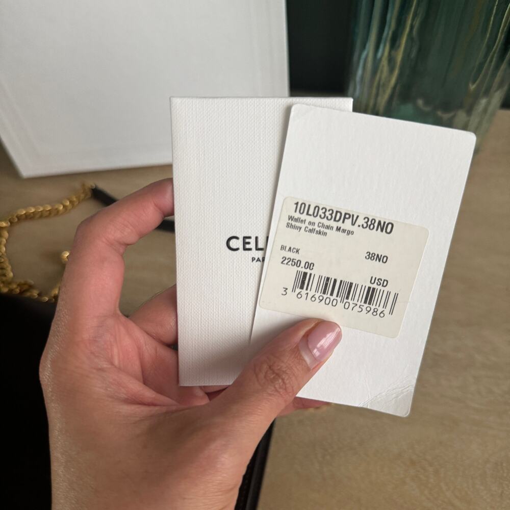 CELINE NWT Wallet on Chain Margo Black Triomphe - Picture 5 of 6